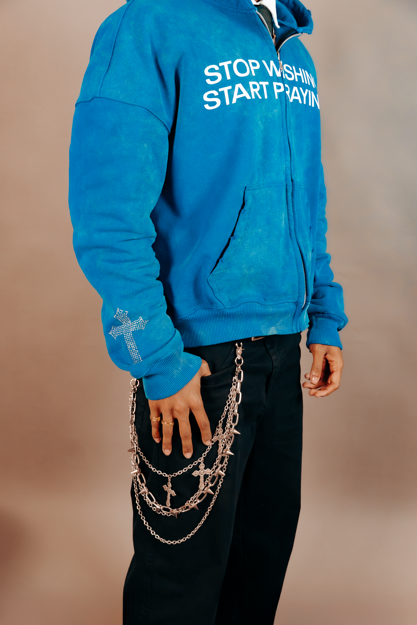 ‘STOP WISHING START PRAYING’ ZIPUP.