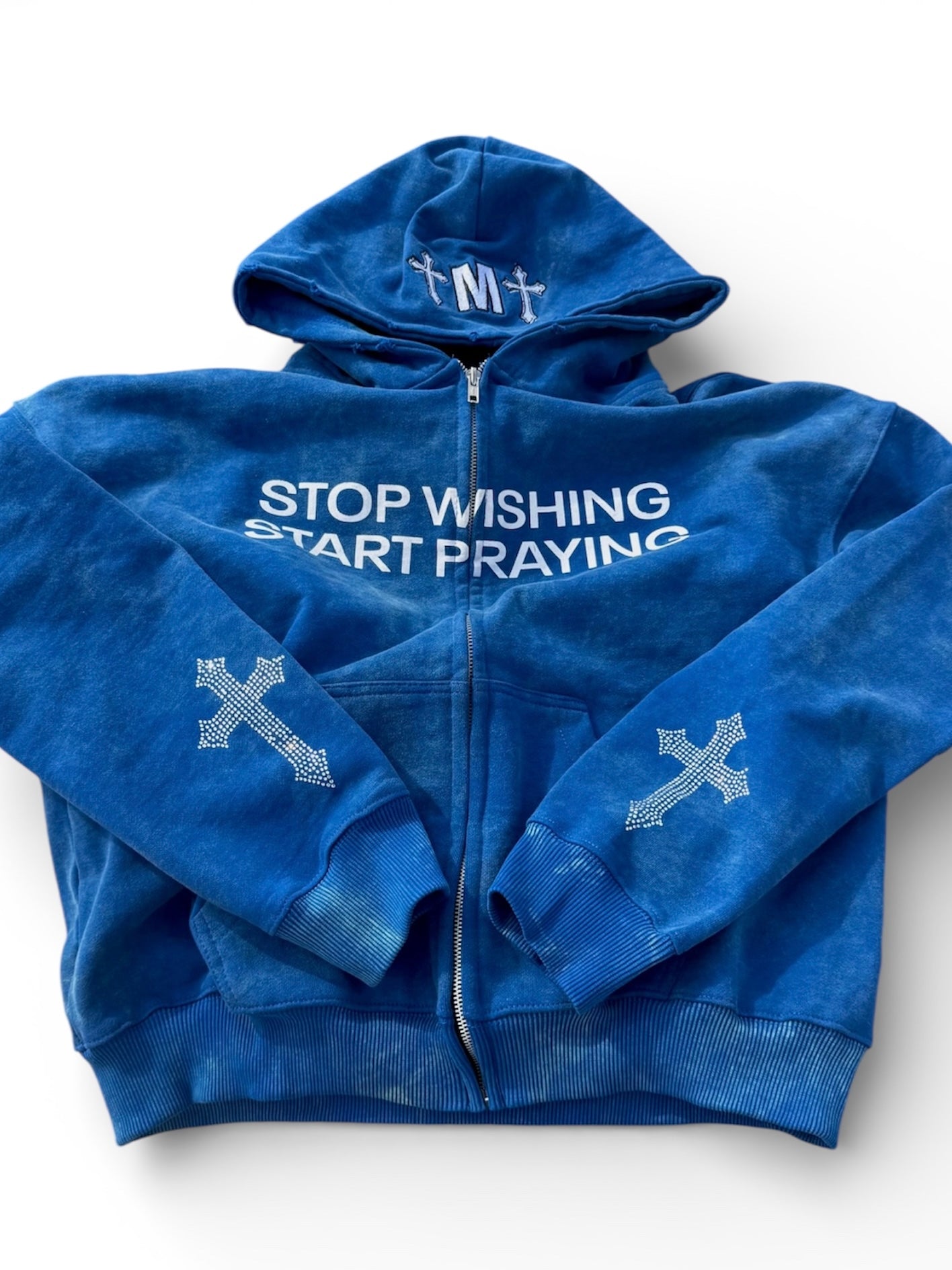 ‘STOP WISHING START PRAYING’ ZIPUP.